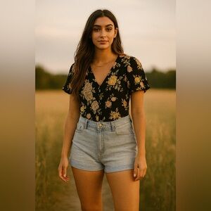 OLD NAVY Light Denim Jean Shorts sz 12